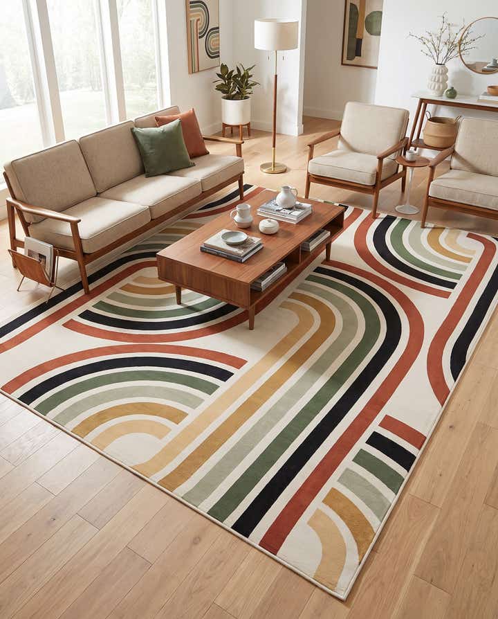 9' x 12' Easy-Clean Modern Indoor / Outdoor Rug