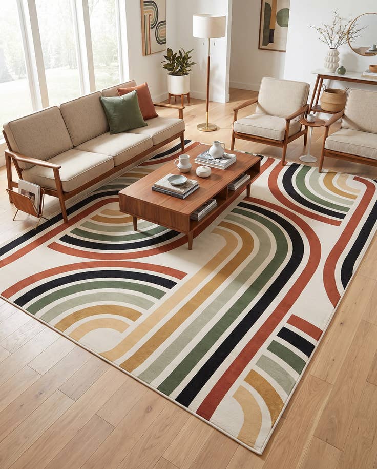 Detail image of 9' x 12' Easy-Clean Modern Indoor / Outdoor Rug