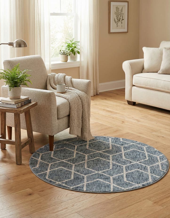 3' 3 x 3' 3 Eco Trellis Round Rug