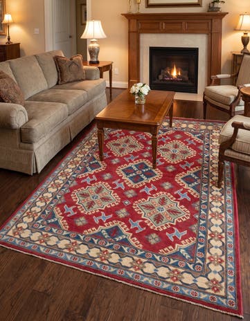 4' 11 x 6' 6 Hand Knotted Kazak Rug