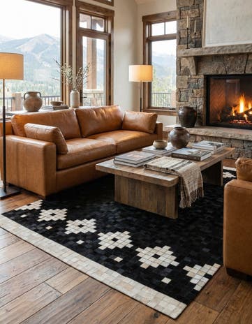 5' 2 x 8' Cowhide - Patchwork Rug