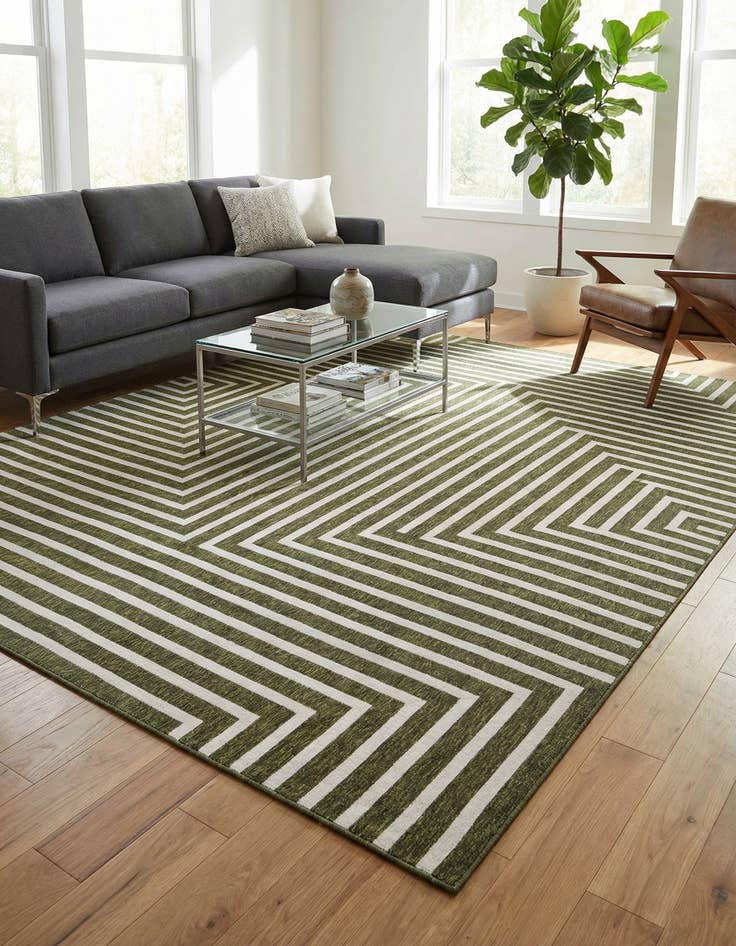 Detail image of  10' x 14'  Washable Modern Indoor / Outdoor Rug