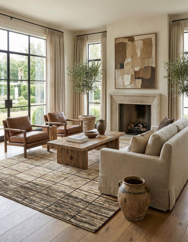 Detail image of 5' x 6' 7  Hand Knotted Modern Ziegler Oriental Rug