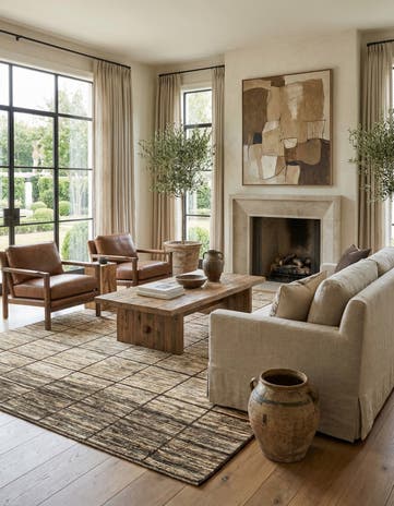 5' x 6' 7 Hand Knotted Modern Ziegler Oriental Rug
