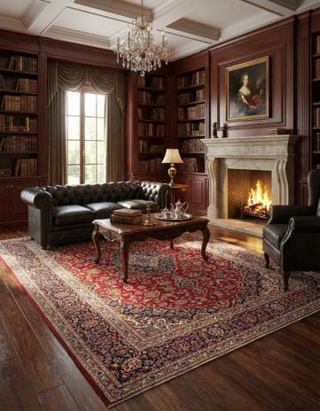 8' 1 x 11' 4 Hand Knotted Kashan Persian Rug