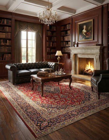 8' 1 x 11' 4 Hand Knotted Kashan Persian Rug