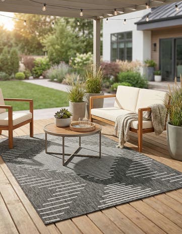 5' 3 x 7' Easy-Clean Modern Indoor / Outdoor Rug