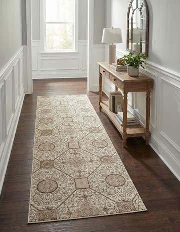 Cream Nepal Runner Rug