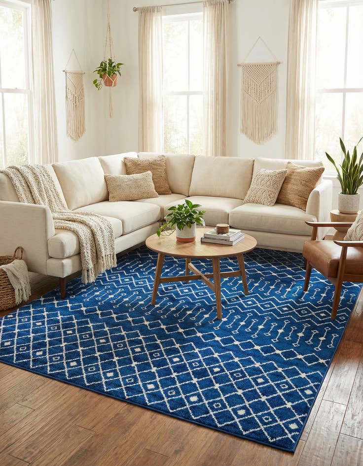 Detail image of 10' x 13' Moroccan Trellis Rug