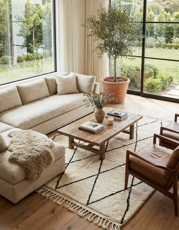 6' 7 x 9' 2 Hand Knotted Moroccan Wool Rug