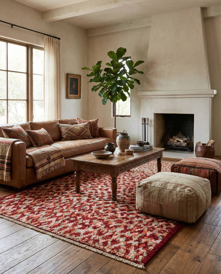 Detail image of 5' 11 x 7' 10 Hand Knotted Moroccan Wool Rug