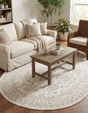 Ivory Charlotte Oval Rug