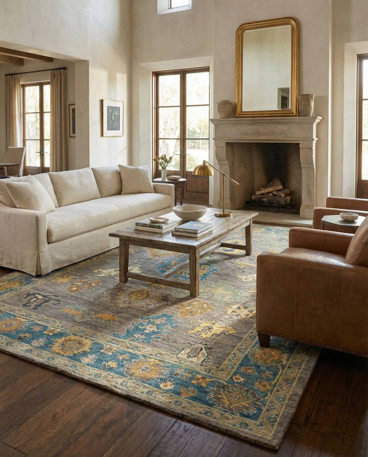 Detail image of 7' 11 x 9' 11 Hand Knotted Oushak Rug