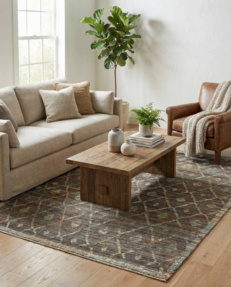 Detail image of 5' 8 x 8' 3 Hand Knotted Darya Wool Rug