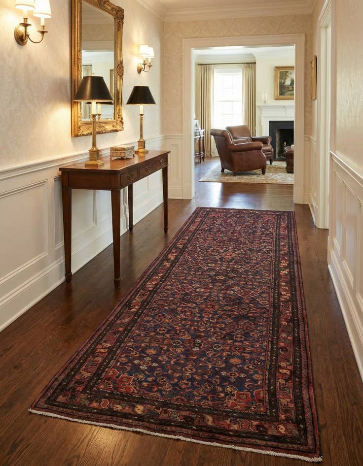 Detail image of 4' x 10' 10  Hand Knotted Shahsavand Persian Wool Runner Rug