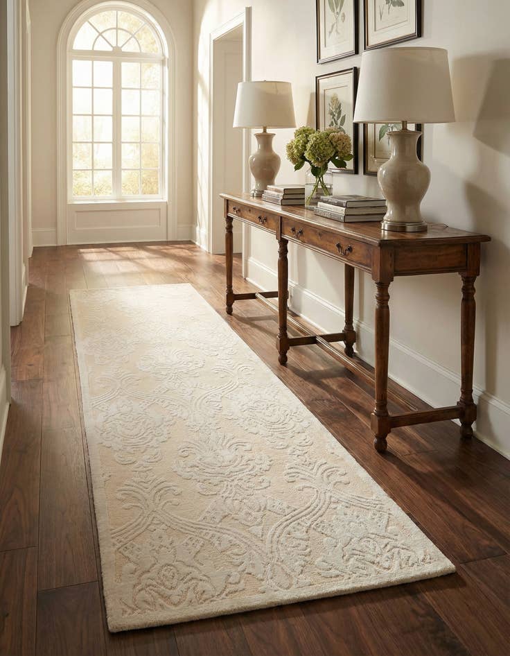 Detail image of 3' x 9' 10  Hand Knotted Darya Wool Runner Rug