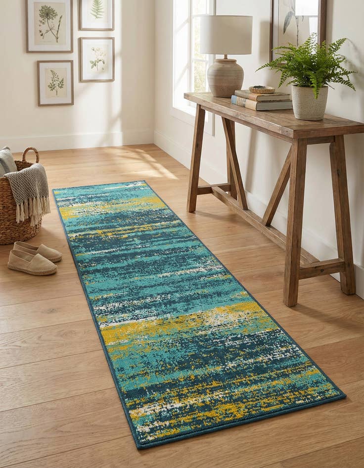 Detail image of 2' x 6' Easy-Clean Coastal Indoor / Outdoor Runner Rug