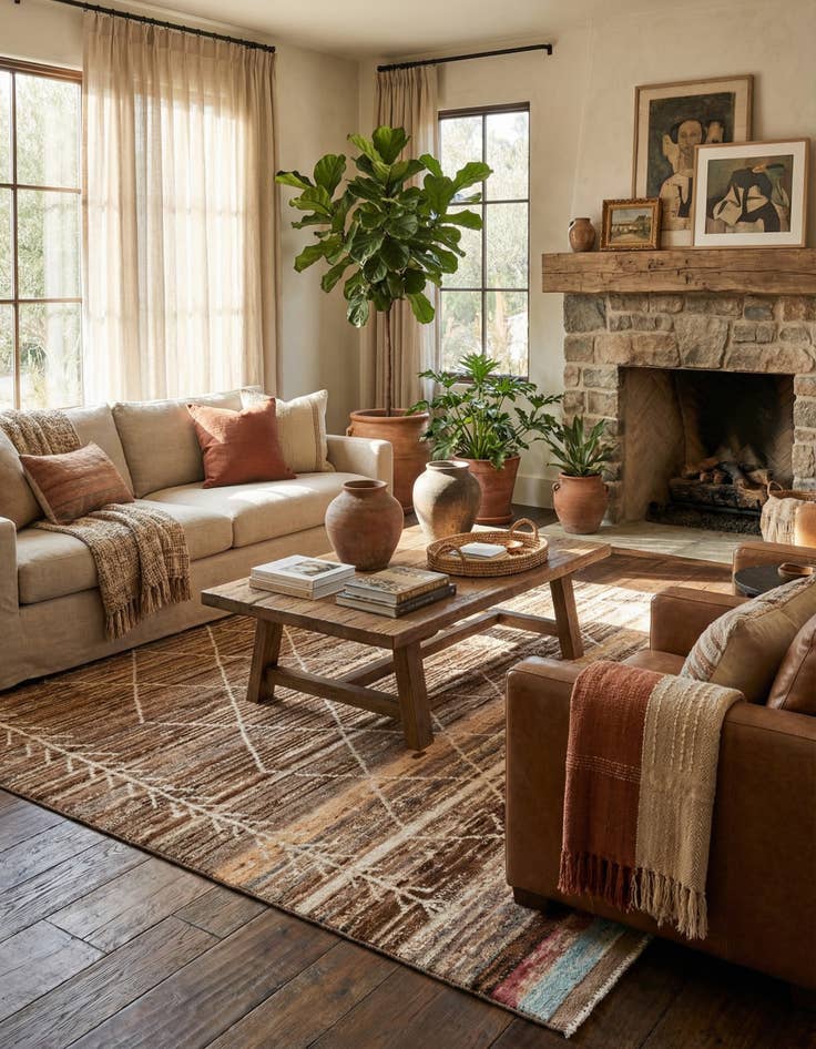 Detail image of 6' 7 x 9' 4  Hand Knotted Moroccan Wool Rug