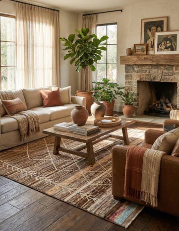 6' 7 x 9' 4 Hand Knotted Moroccan Wool Rug