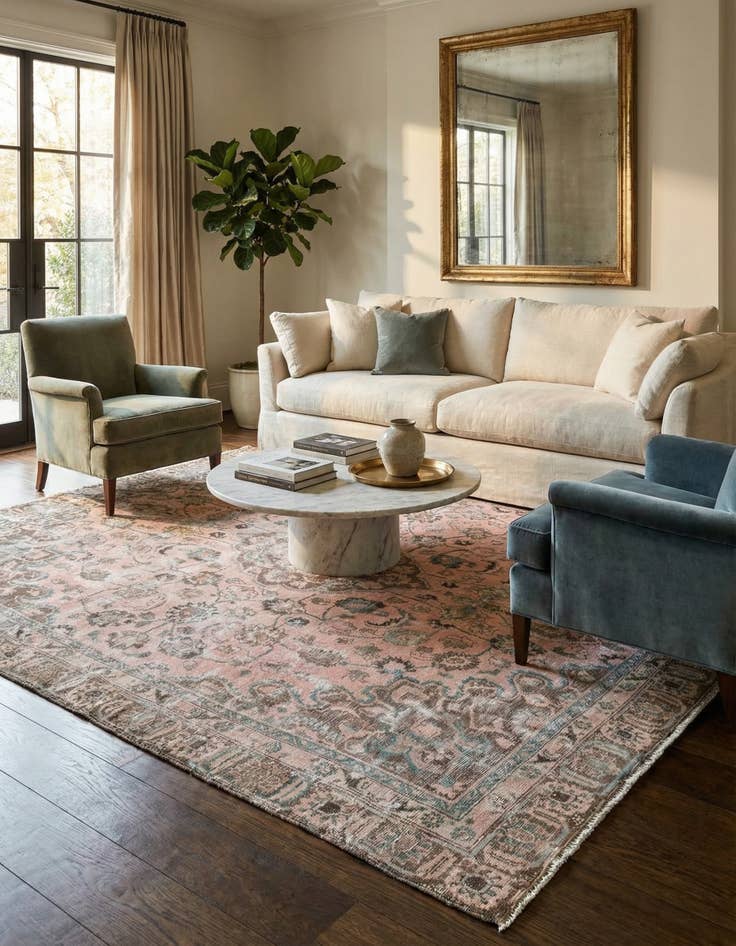 Detail image of 9' 3 x 11' 1  Hand Knotted Ultra Vintage Persian Wool Rug