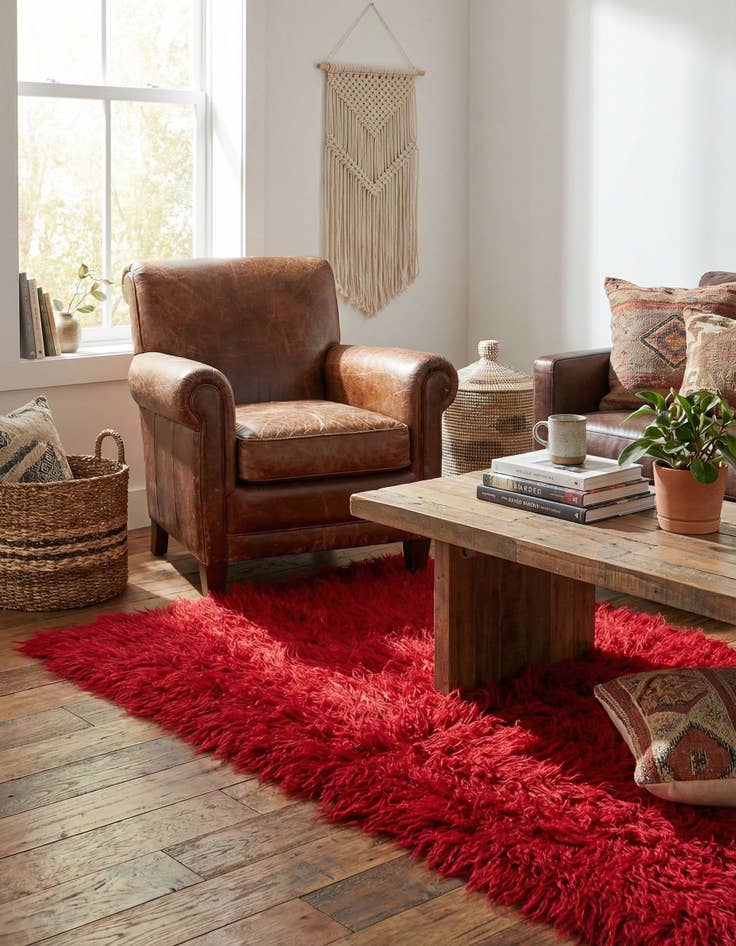 Detail image of 2' 4 x 4' 5  Hand Knotted Moroccan Wool Rug