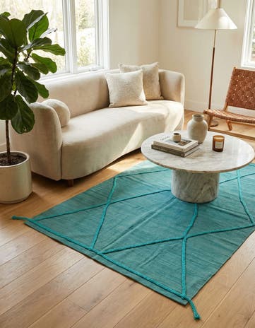 4' 2 x 5' 9 Hand Woven Kilim Modern Wool Rug