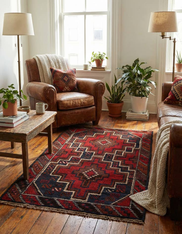 Detail image of  2' 10 x 4' 7  Hand Knotted Balouch Persian Wool Rug