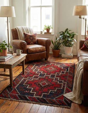 2' 10 x 4' 7 Hand Knotted Balouch Persian Wool Rug