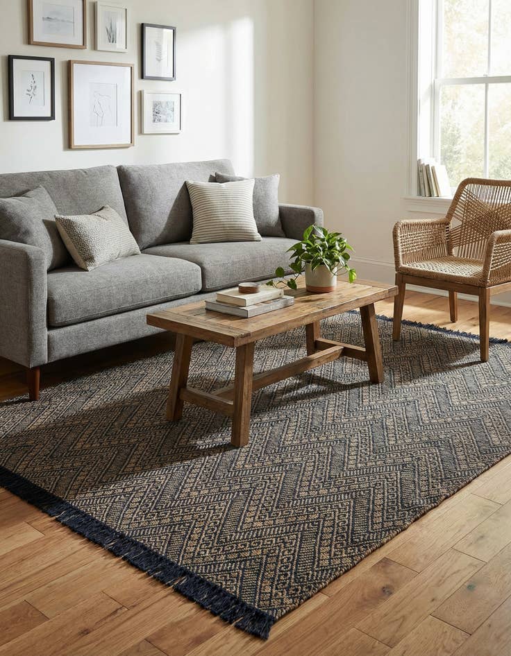 Detail image of 7' 10 x 10'  Hand Braided Jute Rug