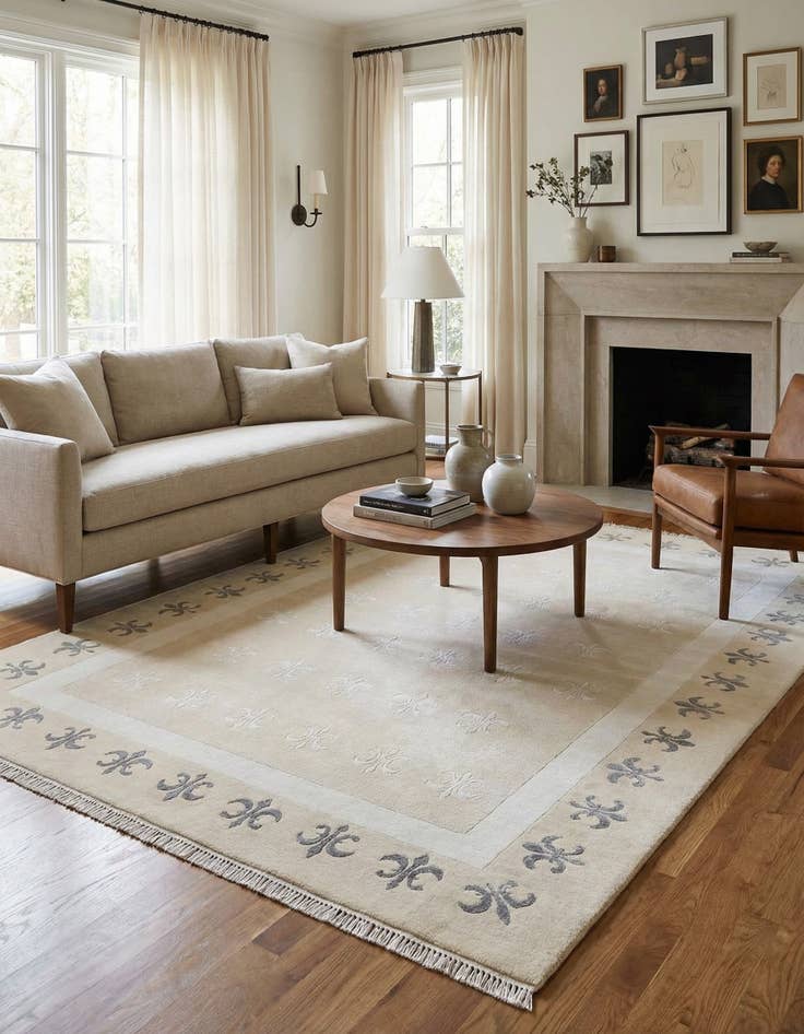 Detail image of  5' 7 x 7' 10  Hand Knotted Darya Wool Rug