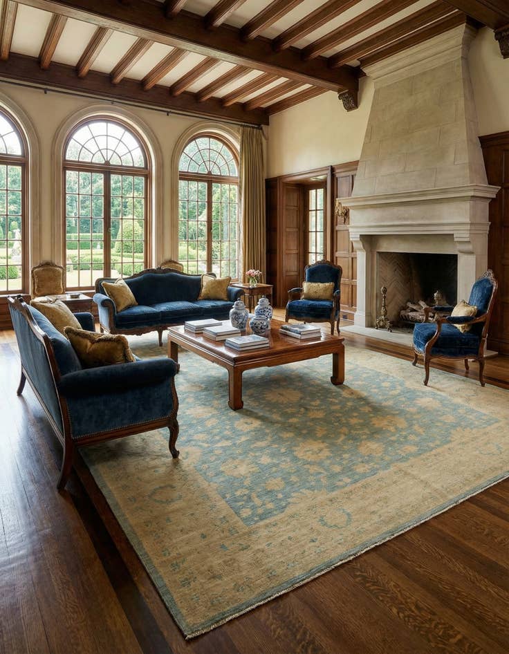 Detail image of  16' 4 x 25' 4  Hand Knotted Peshawar Ziegler Rug