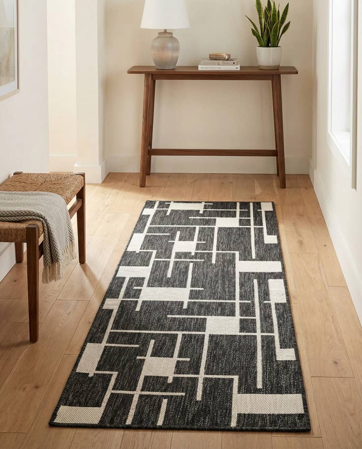 Detail image of 2' x 6' Easy-Clean Modern Indoor / Outdoor Runner Rug