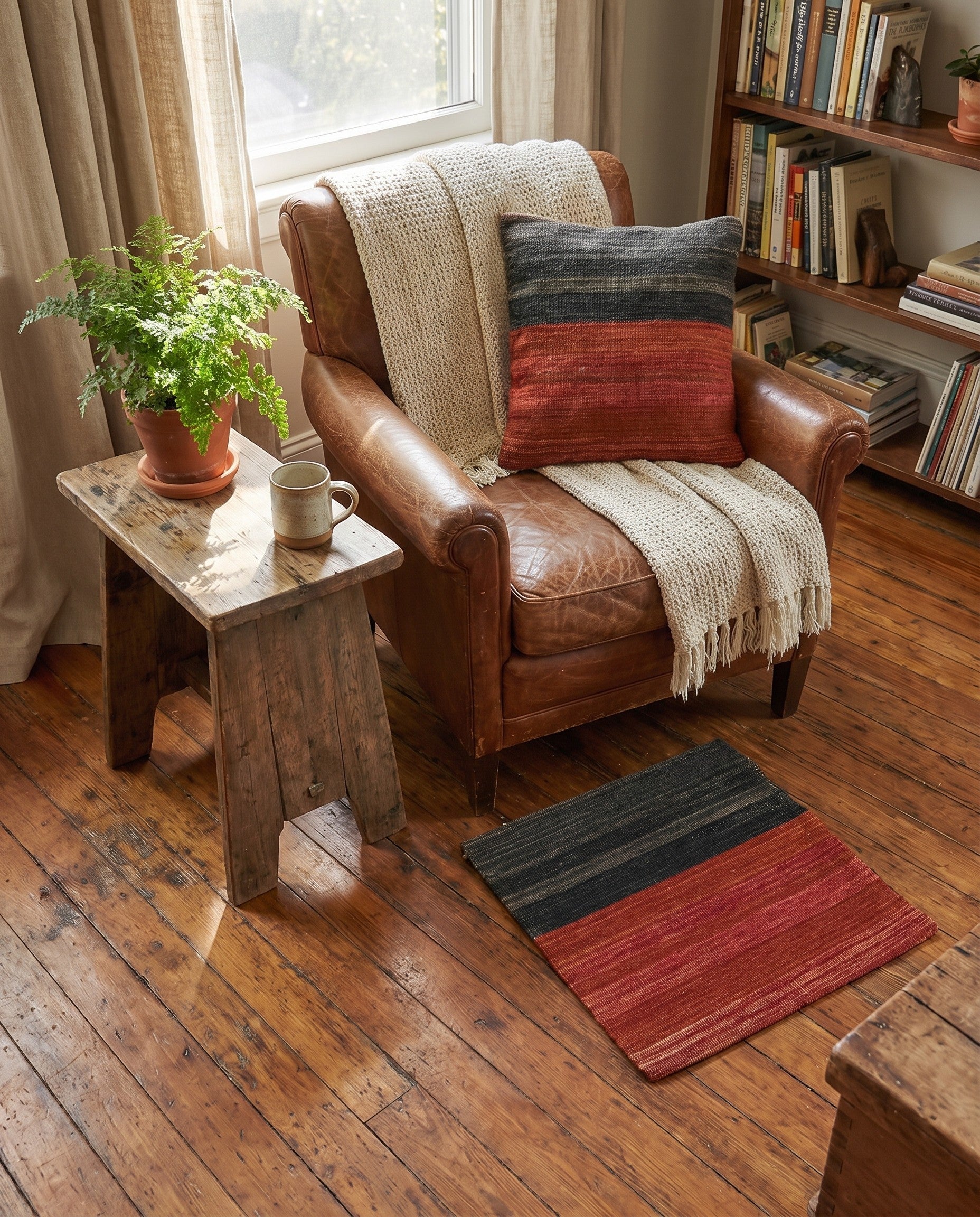 1' 6 x 1' 7 Hand Woven Pillow Wool Square Rug
