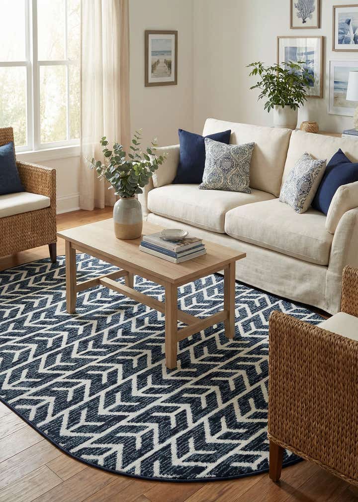 5' x 8' Easy-Clean Sabrina Soto Aston Indoor / Outdoor Oval Rug