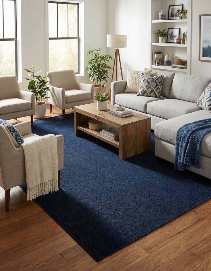 Detail image of  7' 10 x 10'  Washable Solid Indoor / Outdoor Rug