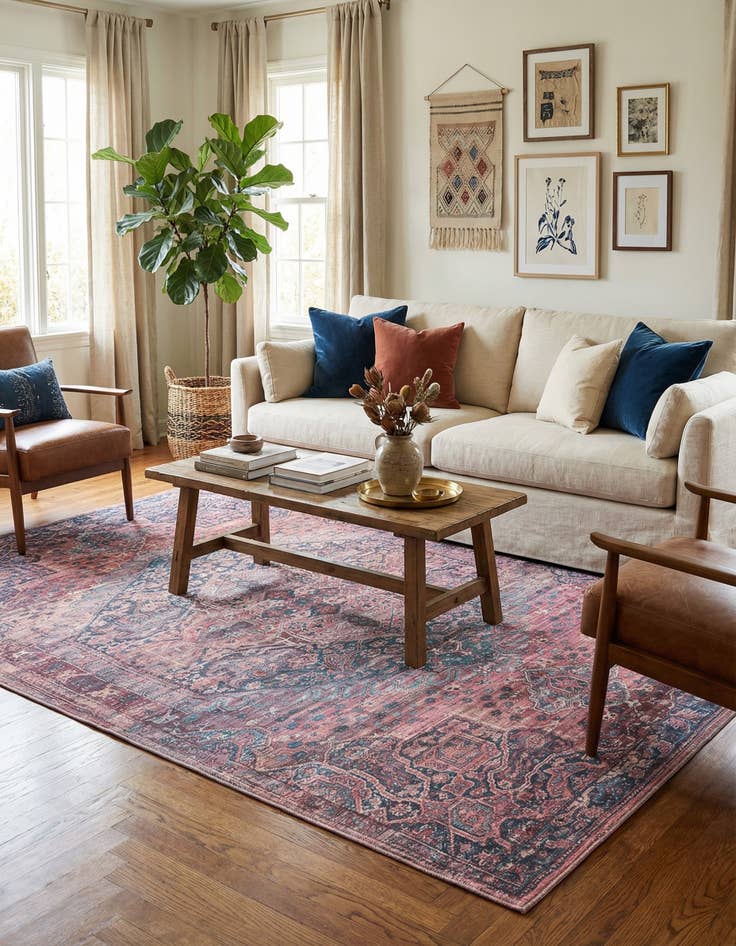 Detail image of 7' 3 x 10'  Washable Maahru Rug