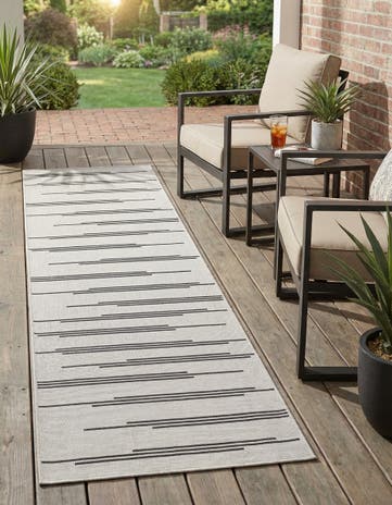 2' 7 x 12' Easy-Clean Modern Indoor / Outdoor Runner Rug