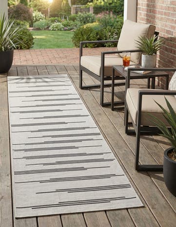 2' 7 x 12' Easy-Clean Modern Indoor / Outdoor Runner Rug