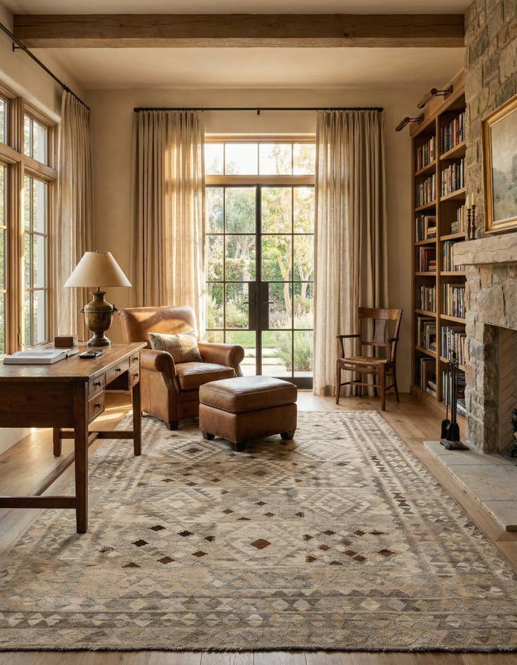 Detail image of 6' 6 x 9' 5  Hand Woven Kilim Maymana Wool Rug