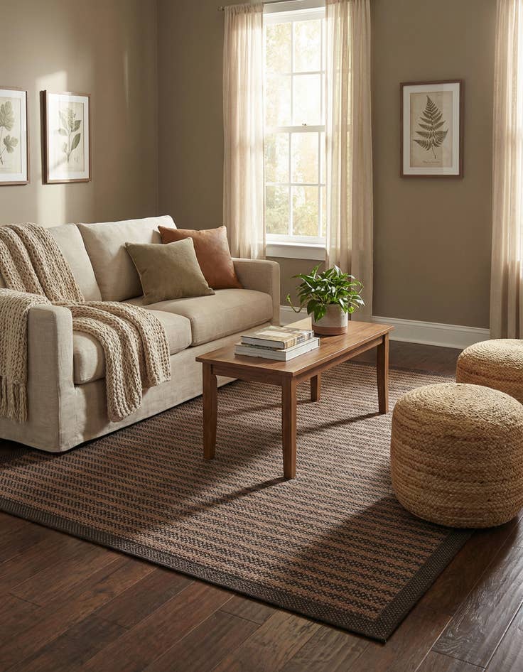 Detail image of  7' x 10'  Washable Border Indoor / Outdoor Rug