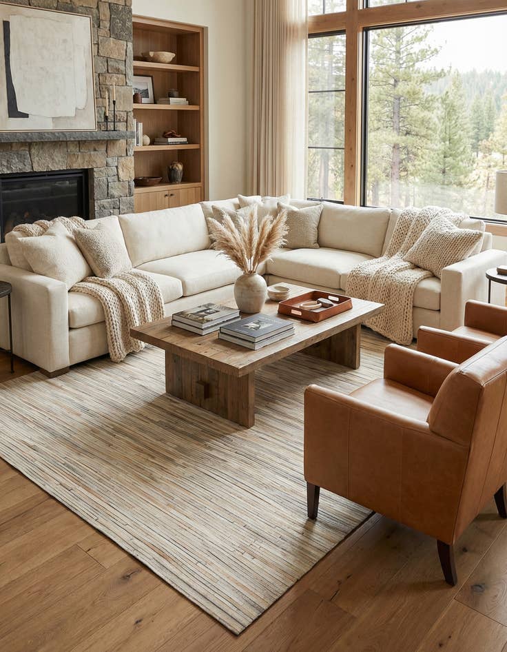 Detail image of  5' 1 x 8' Cowhide - Patchwork Rug