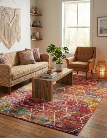 9' x 12' Lattice Frieze Rug