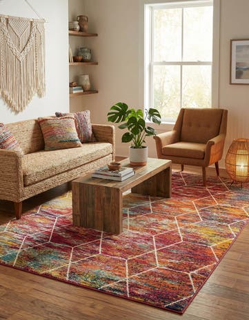 9' x 12' Lattice Frieze Rug