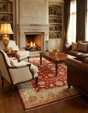 5' 7 x 8' Hand Knotted Peshawar Ziegler Rug