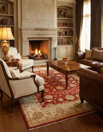 5' 7 x 8' Hand Knotted Peshawar Ziegler Rug