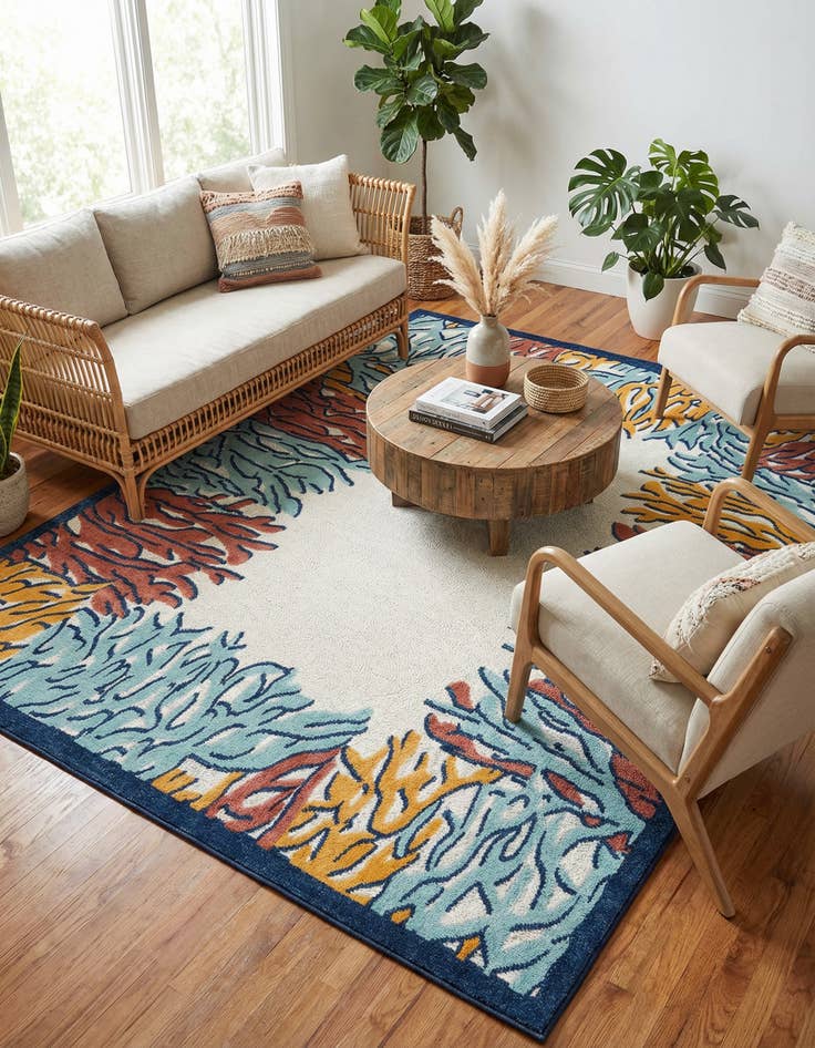 Detail image of 9' x 12'  Washable Belize Indoor / Outdoor Rug