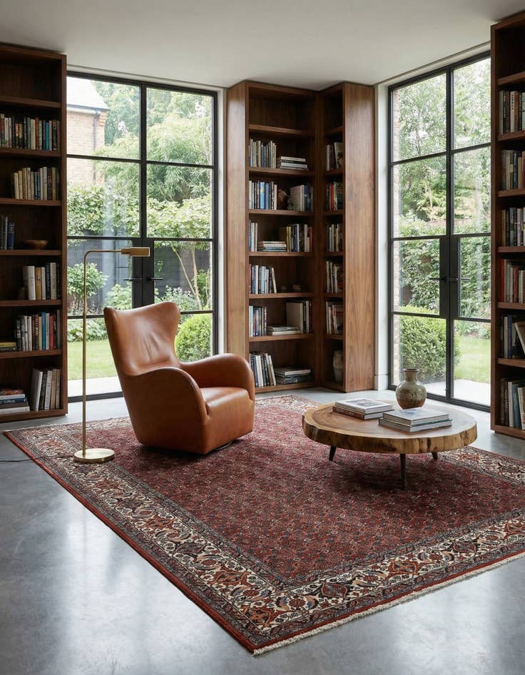 Detail image of 6' 7 x 9' 10  Hand Knotted Bidjar Persian Wool Rug