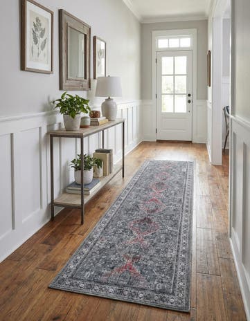 Gray Washable Timeless Runner Rug