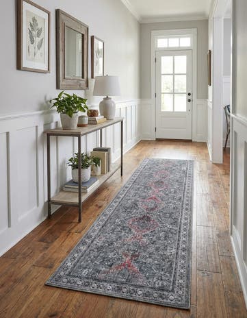 Gray Washable Timeless Runner Rug