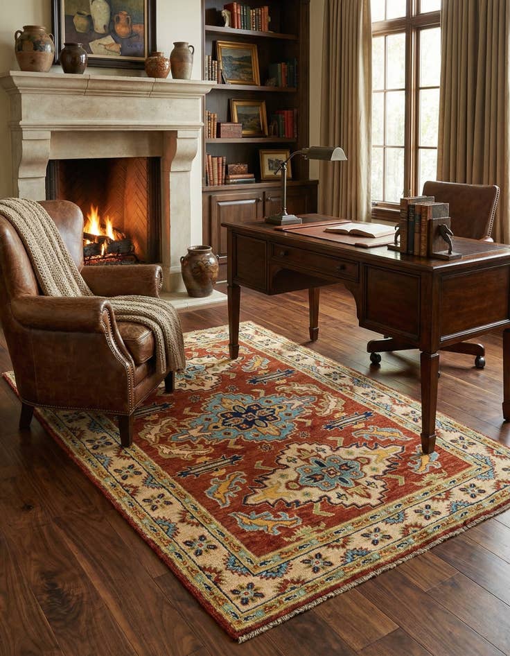 Detail image of  6' x 8' 3  Hand Knotted Kazak Rug